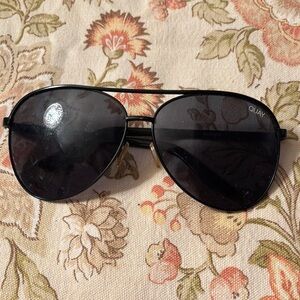 Quay Black Aviator Sunglasses